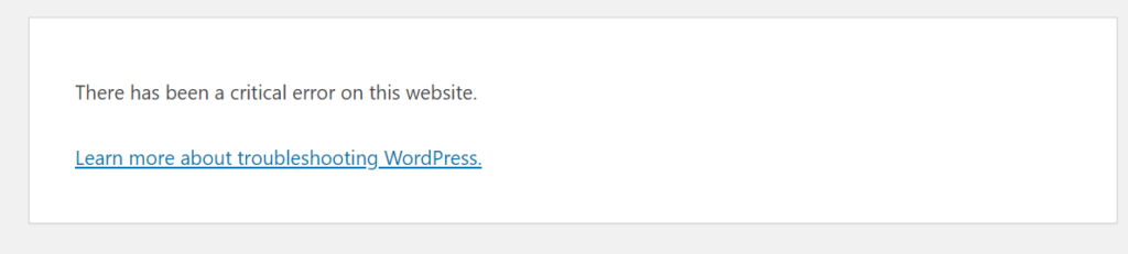 how to fix wordpress critical error